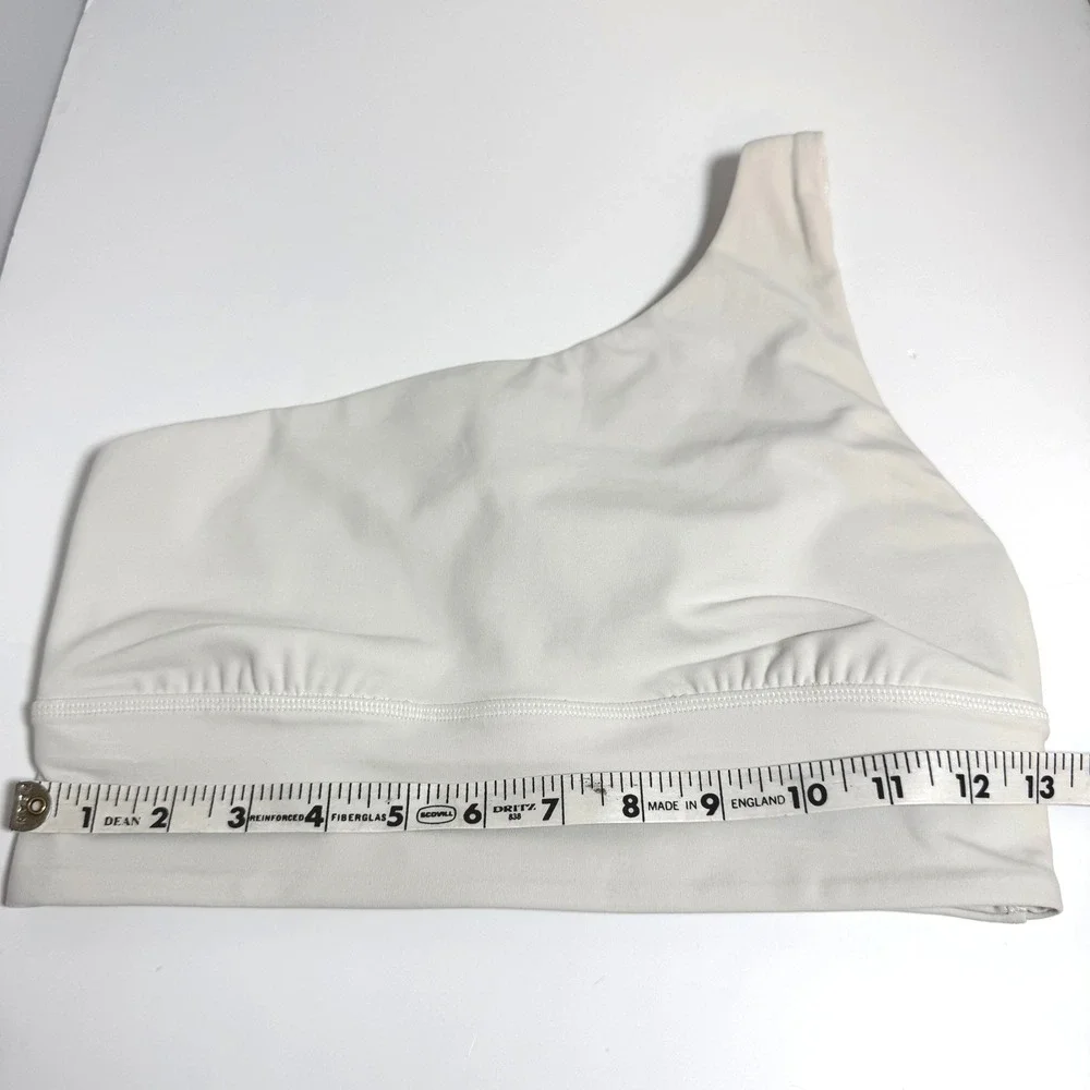 Lululemon Align One Shoulder Bra Shorts Set Ivory Nulu Yoga Athleisure 8 6